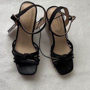 Liz Claiborne Black Wedge Sandals